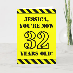 Carte 32e anniversaire : texte de style crayon amusant, 