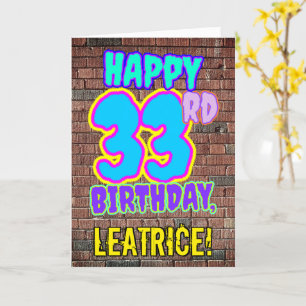 Carte 33e anniversaire - Amusant, Graffiti urbain inspir