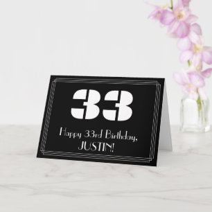 Carte 33e anniversaire : Art Déco Inspiré Look "33" & No
