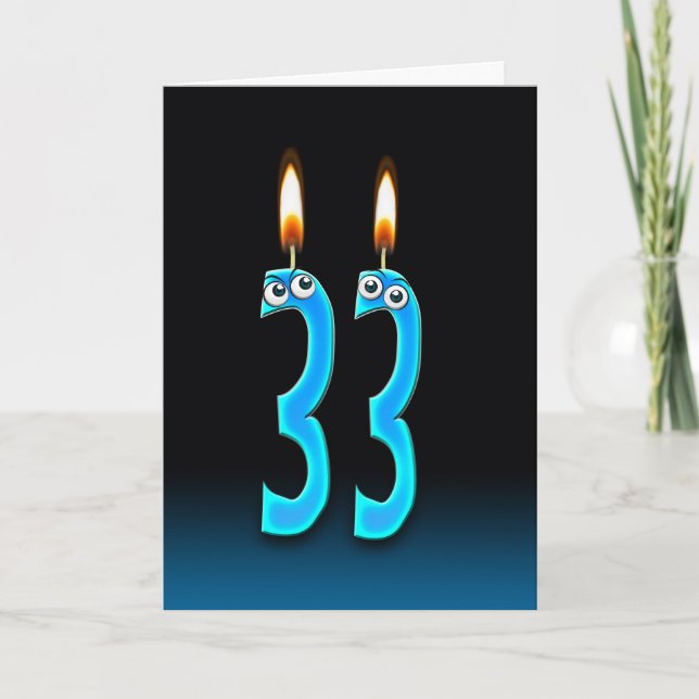 Carte 33e anniversaire bougies (Devant)