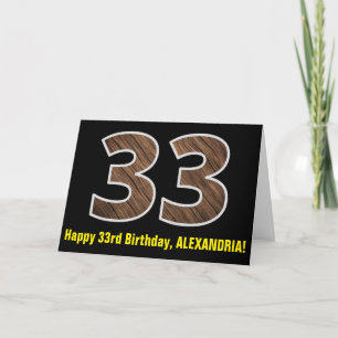 Carte 33e anniversaire : Nom + Faux Motif de grains de b