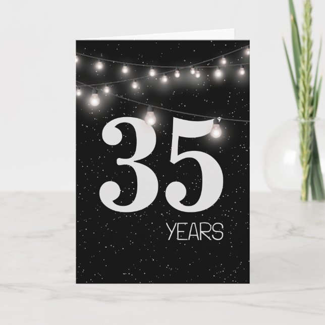 Carte 35e anniversaire avec lumières et étoiles (Devant)