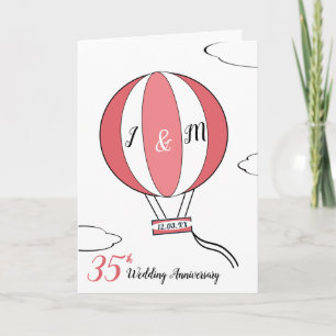 Carte 35e anniversaire du mariage corallien montgolfière