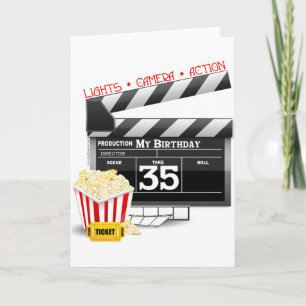Carte 35e anniversaire Hollywood Movie Party