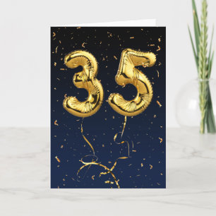 Carte 35e anniversaire Mylar Ballons et Confetti