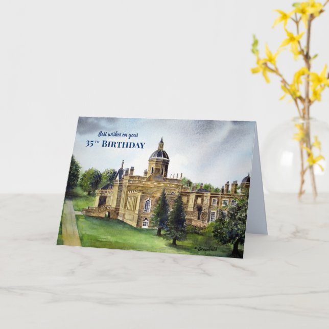 Carte 35e anniversaire Wives Castle Howard York Painting (Fleur jaune)