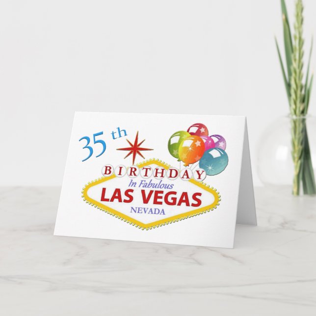Carte 35th Las Vegas Birthday Card Standard (5" x 7") (Devant)