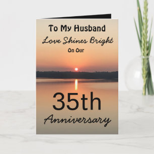Carte 35th Love Shines Bright Husband Anniversary