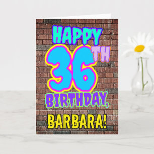 Carte 36e anniversaire - Amusant, Graffiti urbain inspir