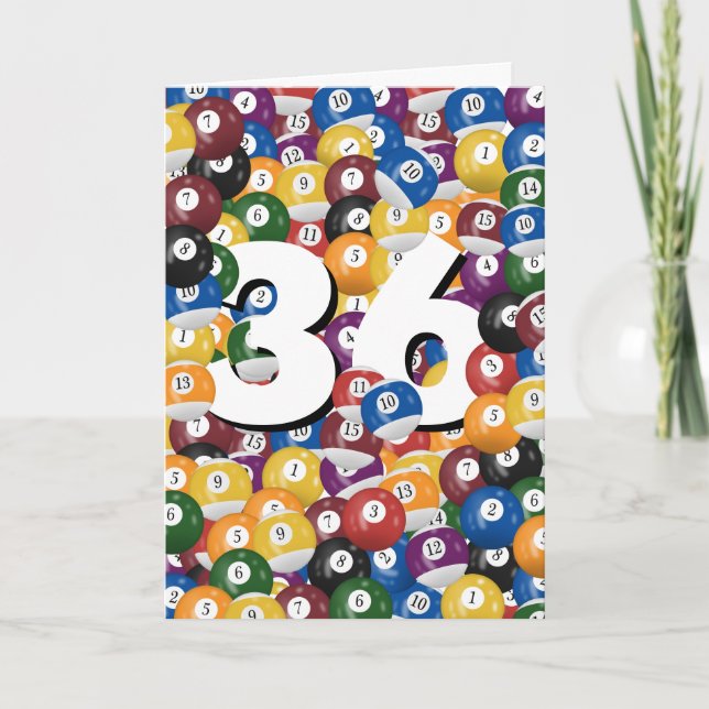 Carte 36e anniversaire Billiard Balls (Devant)