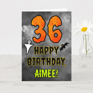 Carte 36e anniversaire : Eerie Halloween Thème + Nom per