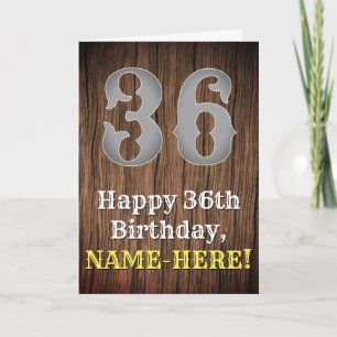 Carte 36e anniversaire : Pays inspiré par l'Ouest Look, 