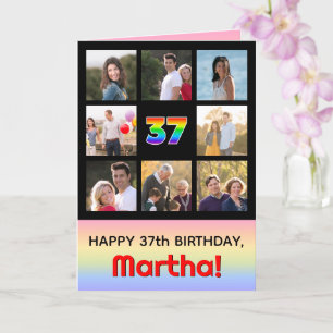 Carte 37e anniversaire : Arc en ciel amusant #, photos p