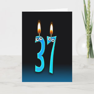 Carte 37e anniversaire bougies