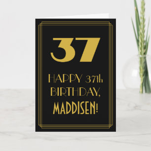 Carte 37e Anniversaire ~ Décoration inspirée de l'Art Dé