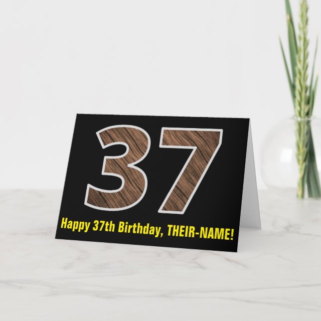 Carte 37e anniversaire : Nom + Faux Motif de céréales en (Devant)