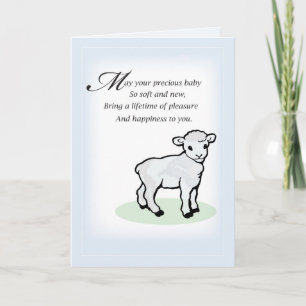 Carte 3833 Félicitations Baby Boy Lamb