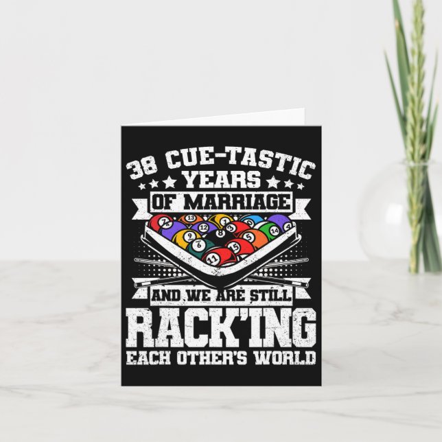 Carte 38e anniversaire de Mariage billard de piscine 38  (Devant)