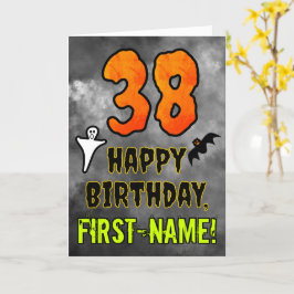 Carte 38e anniversaire : Eerie Halloween Thème + Nom per