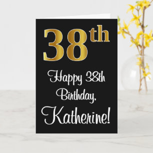 Carte 38e Anniversaire ~ Élégant Luxueux Faux Aspect Or