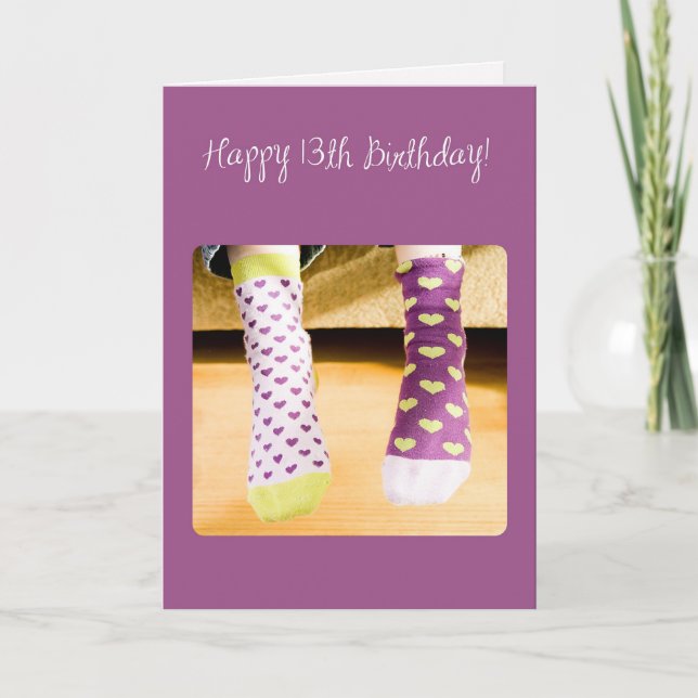 Carte 3922 Chaussettes folles, 13e anniversaire (Devant)