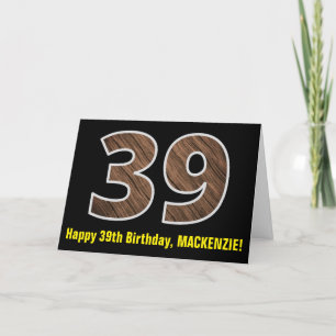 Carte 39e anniversaire : Nom + Faux Motif de grains de b