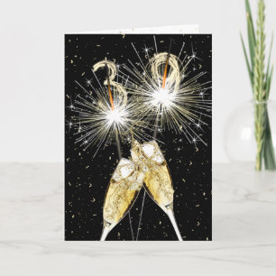 Carte 39e anniversaire Sparklers and Champagne Toast