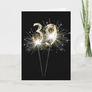 Carte 39e anniversaire Sparklers en noir