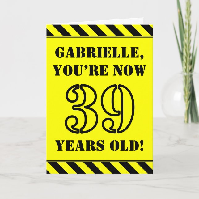 Carte 39e anniversaire : texte de style crayon amusant,  (Devant)