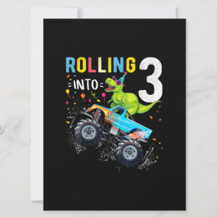 Carte 3 ans Anniversaire Dinosaur Monster Famille de cam