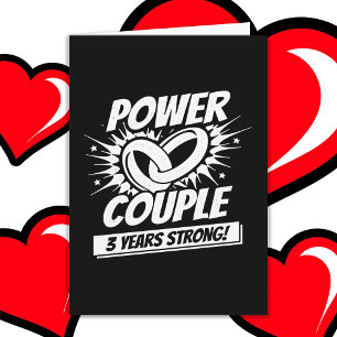 Carte 3 ans Comic Super Power Couple 3e anniversaire