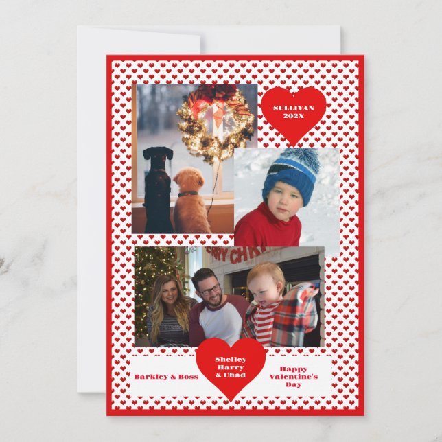Carte 3 Photo Collage de la famille Valentine (Devant)