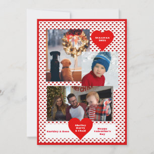 Carte 3 Photo Collage de la famille Valentine