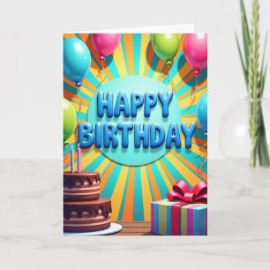Carte 3D d'anniversaire vibrante
