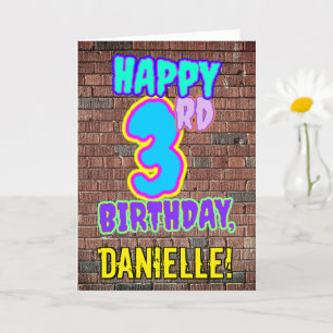 Carte 3e anniversaire - Amusant, Graffiti urbain inspiré