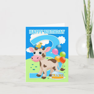 Carte 3e Anniversaire Avec Petit Gâteau De Vache E