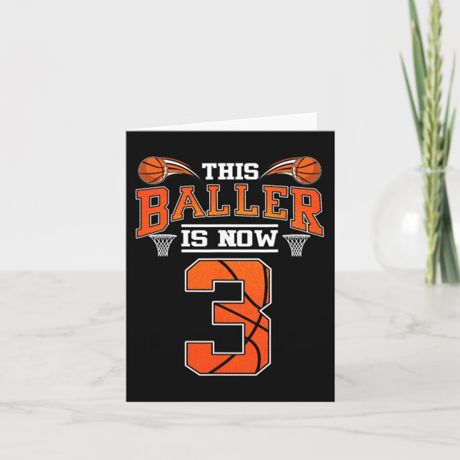 Carte 3e anniversaire Basketball Ce Baller est maintenan (Devant)