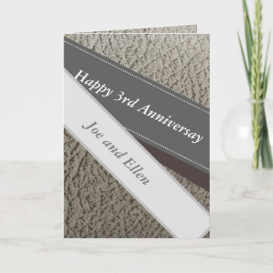 Carte 3e anniversaire, Faux Leather Anniversaire