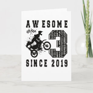 Carte 3e anniversaire Gift Dirt Bike Boy Né en 2019