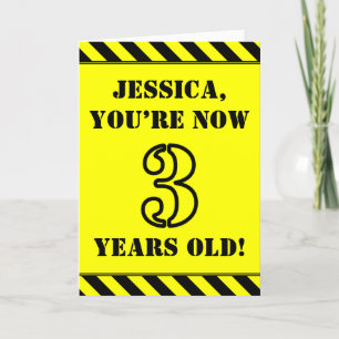 Carte 3e anniversaire : texte amusant style crayon, nom 