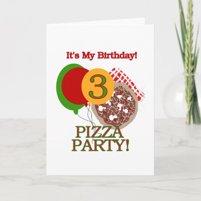 Carte 3e fête de pizza Tshirts et cadeaux d'anniversaire (Devant)