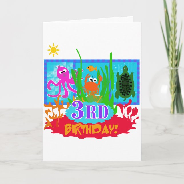 Carte 3ème Aventure sous-marine Tshirts d'anniversaire (Devant)