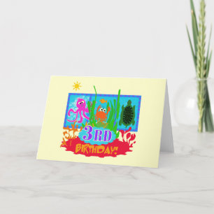Carte 3ème Aventure sous-marine Tshirts d'anniversaire