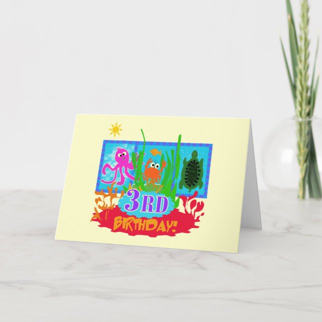 Carte 3ème Aventure sous-marine Tshirts d'anniversaire (Devant)