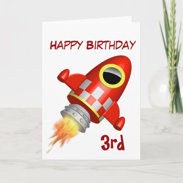 Carte 3ème thème de Rocket de joyeux anniversaire (Devant)