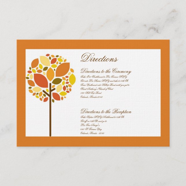 Carte 3x5 - Arbre d'automne moderne automne automn (Devant)