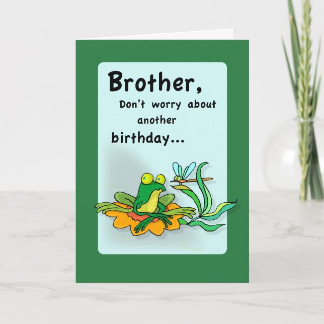 Carte 4086 Anniversaire du Frère, Humour de grenouille (Devant)