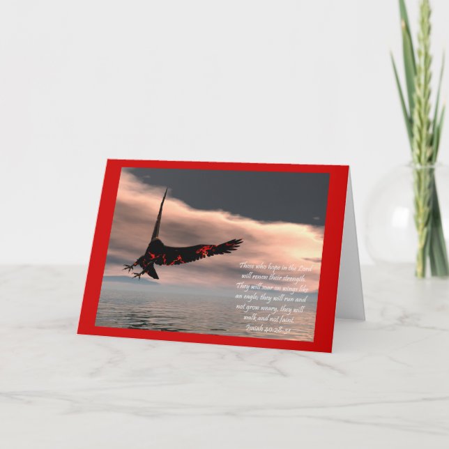 Carte 40:28 d'Isaïe de vers de bible - 31 avec Eagle (Devant)