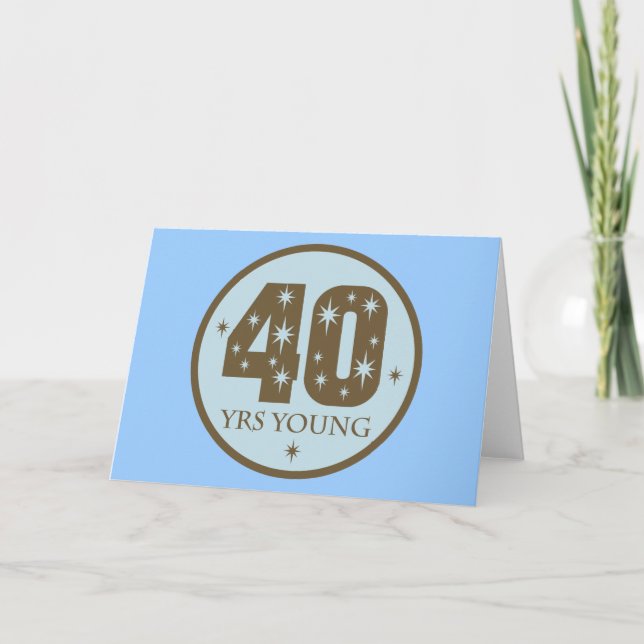 Carte 40 ans 40e anniversaire bleu (Devant)