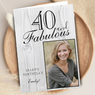 Carte 40 et fabuleux Rustic Wood Elegant Birthday Photo